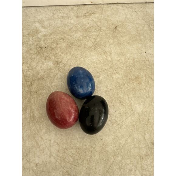 Egg Polished Natural Gemstone Crystal Mineral Lot Of 3 Easter - Picture 3 of 5